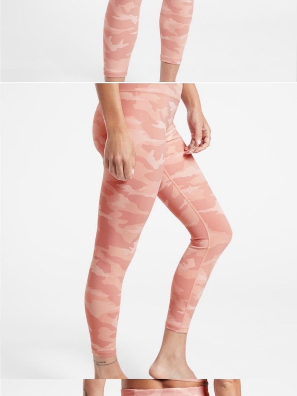 Athleta Elation Camo 7/8 Leggings Pink Camo High Rise Yoga Pants Size Small